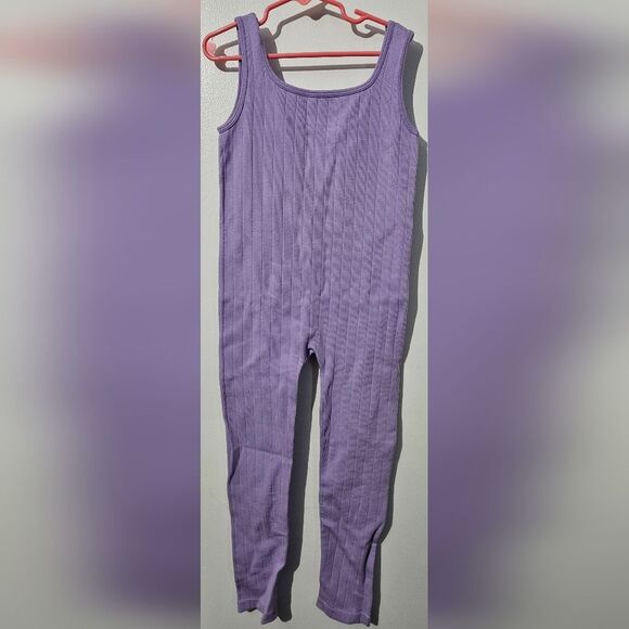 Primark Cares Lavender Ribbed Jumpsuit girls M - Picture 2 of 2